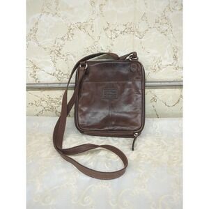 Vintage Fossil Dark Brown Leather Purse Shoulder Bag Crossbody